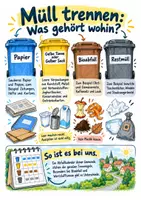 Vorschau - Merkblätter - Müll trennen und vermeiden Spickzettel - Sachunterricht Klasse 3–4 - Seite 1