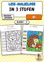 Vorschau - Unterrichtsreihen - Lese-Malbilder Wörter mit ei – 3 Stufen differenziert | Lesen, Ergänzen, Silben | 12 Malbilder mit Lösungen - Deckblatt