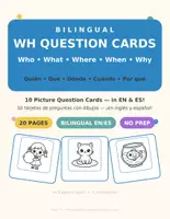 Wh Questions Write Bilingual WH Question Cards EN/ES | Who What Where When Why - material ...