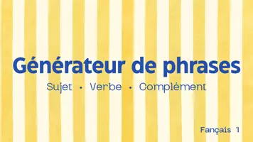 Vista previa - Juegos / Gamificación - Francés A1 | Generador de frases manipulativo | Sujetos, verbos y complementos - página 1