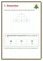 Vorschau - Arbeitsblätter - Mathe-Adventskalender Klasse 1 – 24 Rätsel mit Lösungswort - Seite 2
