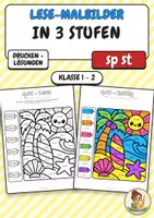 Vorschau - Unterrichtsreihen - Lese-Malbilder Wörter mit sp und st – 3 Stufen differenziert | Lesen, Ergänzen, Silben | 12 Malbilder mit Lösungen - Seite 1