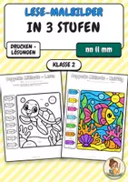 Vorschau - Unterrichtsreihen - Lese-Malbilder Doppelkonsonanten – 3 Stufen differenziert | nn, ll, mm, pp, ss, tt, ff | 12 Malbilder mit Lösungen - Seite 1