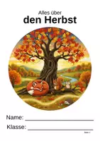 Vorschau - Unterrichtsreihen - Alles über den Herbst – Blätter, Eicheln & Herbstgeschichte | Vorschule | 13 Seiten - Deckblatt