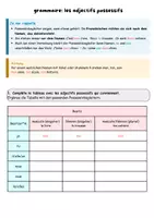 Vorschau - Arbeitsblätter - Les adjectives possessives (singulier, pluriel) - Deckblatt