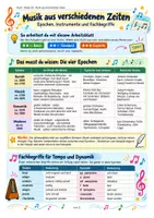Vorschau - Arbeitsblätter - Musik aus verschiedenen Zeiten – differenziertes Arbeitsmaterial Klasse 5/6: Epochen, Instrumente & Fachbegriffe (3 Niveaustufen, mit Legespiel) - Deckblatt