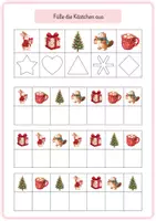 Vorschau - Arbeitsblätter - Weihnachten – 24 Arbeitsblätter zur visuellen Wahrnehmung, Konzentration & logischem Denken | Vorschule & 1. Klasse - Seite 1