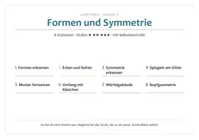 Vorschau - Stationenlernen - Lerntheke Formen und Symmetrie – Klasse 3 - Seite 1