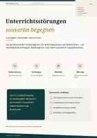 Vorschau - Unterrichtsreihen - Unterrichtsstörungen souverän begegnen – Referendariat | Deeskalation, Konfliktlösung & Klassenführung mit Praxisbeispielen - Deckblatt