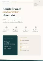 Vorschau - Unterrichtsreihen - Rituale für einen strukturierten Unterricht – Referendariat | Klassenführung, Unterrichtsabläufe, Lernzeit & 14-Tage-Plan - Deckblatt