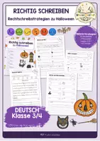 Vorschau - Arbeitsblätter - FRESCH Rechtschreibung Klasse 3/4 Halloween – Arbeitsheft differenziert mit Lösungen - Deckblatt