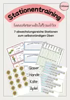 Vorschau - Stationenlernen - Materialpaket ä und äu – Lernwörter spielerisch üben - Deckblatt