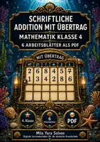 Vorschau - Arbeitsblätter - Schriftliche Addition mit Übertrag | Mathematik Klasse 4 | 6 Arbeitsblätter als PDF - Deckblatt