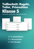 Vorschau - Arbeitsblätter - Arbeitsblätter Mathematik Klasse 5–9 Gymnasium – Materialpaket mit 9 Lernbereichen und differenzierten Arbeitsblättern - Seite 1