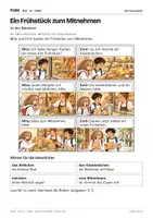 Vorschau - Stundenentwürfe - DaZ A1: Ein Frühstück zum Mitnehmen – Comic, Aufgaben und Lösungen - Seite 1