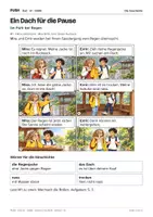 Vorschau - Stundenentwürfe - DaZ A1: Ein Dach für die Pause – Comic, Aufgaben und Lösungen - Seite 1