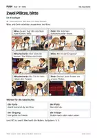 Vorschau - Stundenentwürfe - DaZ A1: Zwei Plätze, bitte – Comic, Aufgaben und Lösungen - Seite 1