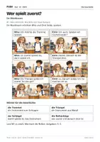 Vorschau - Stundenentwürfe - DaZ A1: Wer spielt zuerst? – Comic, Aufgaben und Lösungen - Seite 1