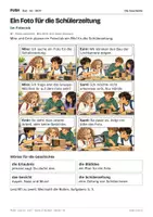 Vorschau - Stundenentwürfe - DaZ A2: Ein Foto für die Schülerzeitung – Comic, Aufgaben und Lösungen - Seite 1