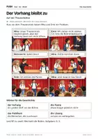 Vorschau - Stundenentwürfe - DaZ A2: Der Vorhang bleibt zu – Comic, Aufgaben und Lösungen - Seite 1