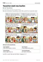 Vorschau - Stundenentwürfe - DaZ A2: Tauschen statt neu kaufen – Comic, Aufgaben und Lösungen - Seite 1