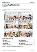 Vorschau - Stundenentwürfe - DaZ A2: Der Ausflug fährt anders – Comic, Aufgaben und Lösungen - Seite 1