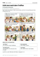 Vorschau - Stundenentwürfe - DaZ A2: Licht aus nach dem Treffen – Comic, Aufgaben und Lösungen - Seite 1