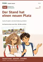 Vorschau - Stundenentwürfe - DaZ A2: Der Stand hat einen neuen Platz – Comic, Aufgaben und Lösungen - Deckblatt
