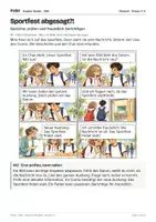 Vorschau - Stundenentwürfe - Sportfest abgesagt?! Comic mit Aufgaben und Lösungen, Kl. 3–4 - Seite 1