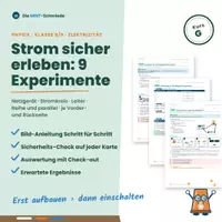Vorschau - Experimente - Stromkreis, Reihen- und Parallelschaltung – 9 Experimente mit Labornetzgerät (Physik Klasse 8/9) - Deckblatt
