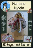Vorschau - Arbeitsblätter - Weihnachtskugeln basteln – 3D-Namenskugeln für Weihnachten | Bastelvorlage Grundschule #schaurigsparen - Deckblatt