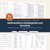 Vorschau - Lehrpläne/Lehrermaterial - Weihnachten Kindergarten | Bildkarten | Lieder | Basteln | Adventskalender | Kita | Morgenkreis - Deckblatt