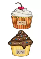 Vorschau - Mal- und Bastelvorlagen - Geburtstagskalender Klasse | Cupcake-Kalender Grundschule - Seite 3