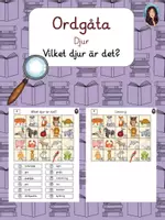 Vorschau - Arbeitsblätter - Ordgåta - Djur - Vilket djur är det? - Deckblatt