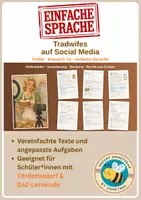Vorschau - Unterrichtsreihen - Tradwifes auf Social Media: Rollenbilder, Inszenierung, Werbung und Rechte von Frauen – Arbeitsheft in einfacher Sprache | Hauptschule, Mittelschule, G-Niveau | Förderschule, Inklusion & DaZ | Klasse 8–10 - Deckblatt