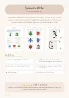 Vorschau - Arbeitsblätter - Symmetrie-Bilder Winter | Spiegelbilder Achsensymmetrie | differenziert - Seite 1