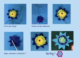 Vorschau - Mal- und Bastelvorlagen - Filzblumen - eigene Formen entwerfen, einfache Näharbeit - Seite 1
