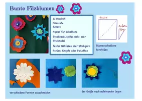 Vorschau - Mal- und Bastelvorlagen - Filzblumen - eigene Formen entwerfen, einfache Näharbeit - Seite 2