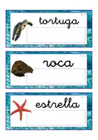 Vista previa - Tarjetas / Manipulativos - Lecto-escritura minúscula ligada (océano) - página 2