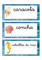 Vista previa - Tarjetas / Manipulativos - Lecto-escritura minúscula ligada (océano) - página 3