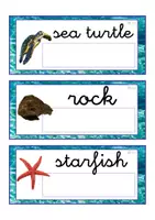 Vista previa - Tarjetas / Manipulativos - INGLÉS - Lecto-escritura minúscula ligada (océano) - página 2