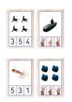 Vista previa - Tarjetas / Manipulativos - Asociación de cantidades 1-5 (océano) - página 2