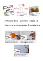 Vorschau - Arbeitsblätter - Einführung Zirkel - 3 ABs mit QR Code zu 3 Lernvideos - Deckblatt