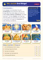 Vista previa - Unidades / Secuencias / Situaciones de Aprendizaje - Die_Heiligen_Drei_Koenige_Kinder-Arbeitsblätter: Lesen, Rätsel, Sternsinger & Krone basteln | DaF Kinder A1–A2 - página 1