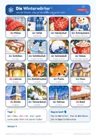 Vista previa - Unidades / Secuencias / Situaciones de Aprendizaje - Winter Arbeitsblätter Kinder: Wimmelbild, Lesen, Bingo, Brettspiel, Ausmalen & Basteln | DaF A1–A2 - página 2