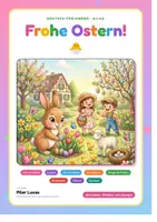 Vista previa - Unidades / Secuencias / Situaciones de Aprendizaje - Ostern Arbeitsblätter Kinder: Wimmelbild, Lesen, Eier bemalen, Bingo, Brettspiel & Basteln | DaF A1–A2 - Portada