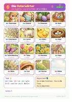 Vista previa - Unidades / Secuencias / Situaciones de Aprendizaje - Ostern Arbeitsblätter Kinder: Wimmelbild, Lesen, Eier bemalen, Bingo, Brettspiel & Basteln | DaF A1–A2 - página 2