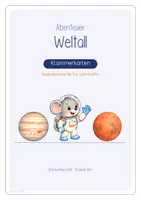 Vorschau - Stationenlernen - Abenteuer Weltall | Klammerkarten | Klasse 3 & 4 - Seite 1