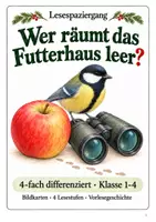 Vorschau - Arbeitsblätter - Lesespaziergang Winter: Wer räumt das Futterhaus leer? | 4-fach differenziert | Klasse 1-4 - Deckblatt