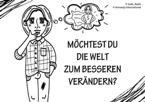 Vorschau - Mal- und Bastelvorlagen - Malbuch: Aktiv für Menschenrechte - Seite 1